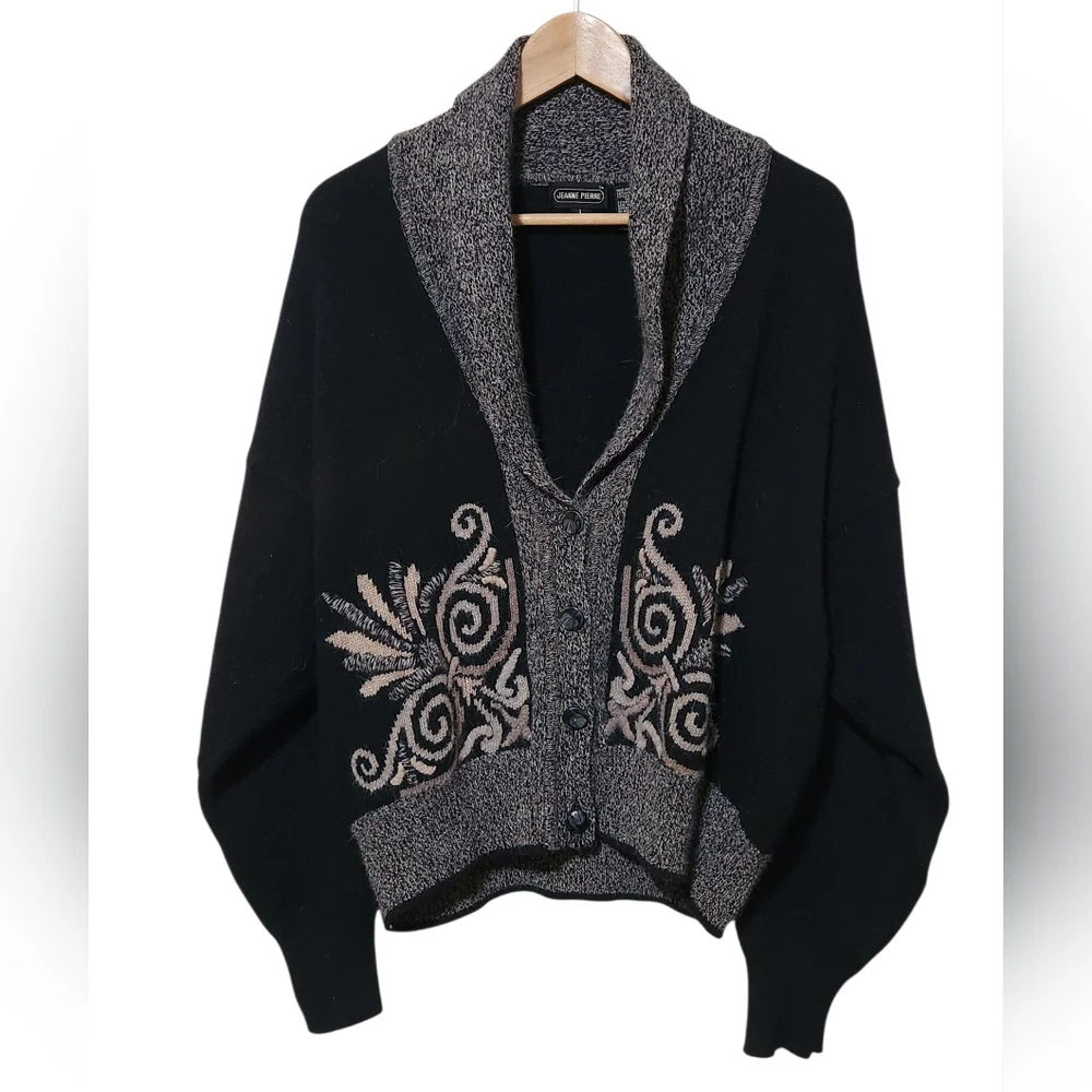 Vintage Jeanne Pierre Lambswool Angora Cropped Cardigan Large